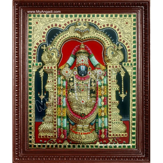 Tirupathi Balaji Super Emboss Tanjore Painting