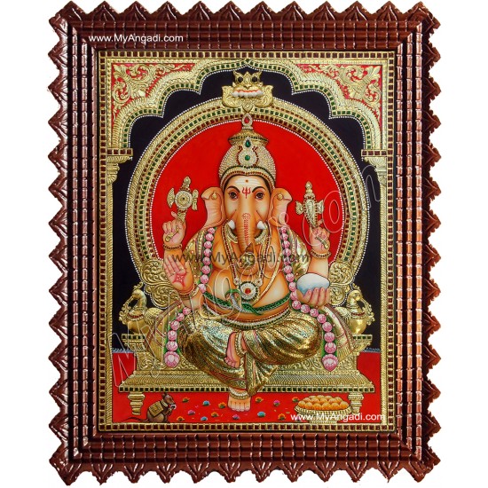 Ganesha Super Emboss Tanjore Painting Ganesha Super Emboss Tanjore Painting
