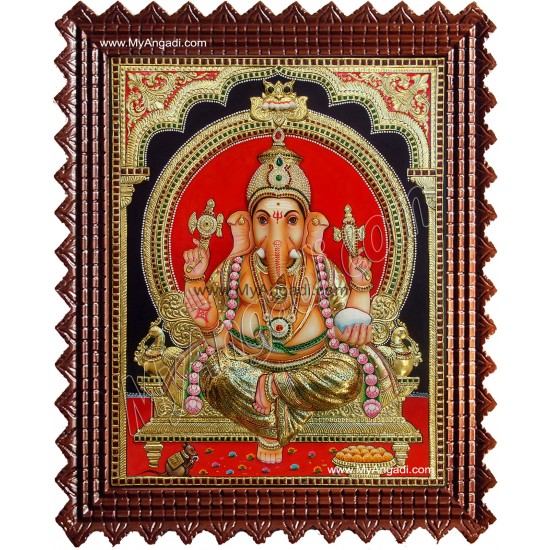 Ganesha Super Emboss Tanjore Painting