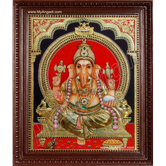 Ganesha Super Emboss Tanjore Painting