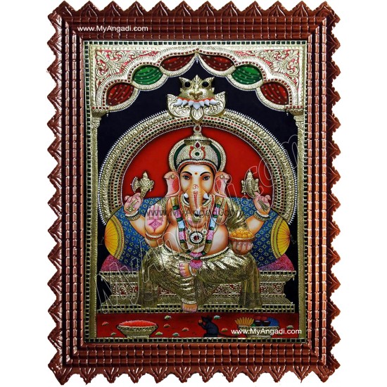 Ganesha Super Emboss Tanjore Painting