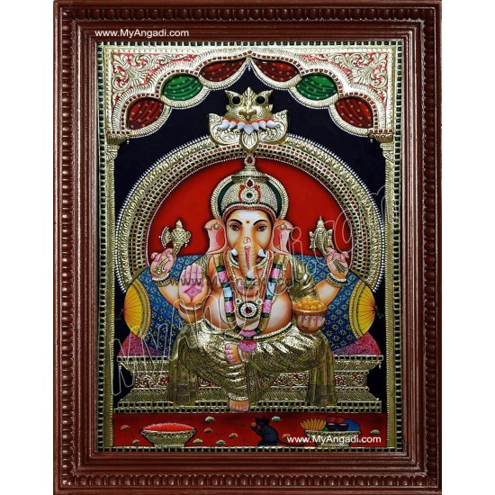 Ganesha Super Emboss Tanjore Painting