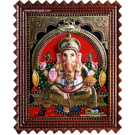 Ganesha Super Emboss Tanjore Painting Ganesha Super Emboss Tanjore Painting