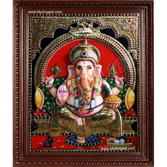 Ganesha Super Emboss Tanjore Painting Ganesha Super Emboss Tanjore Painting