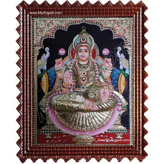 Gaja Lakshmi Super Emboss Tanjore Painting