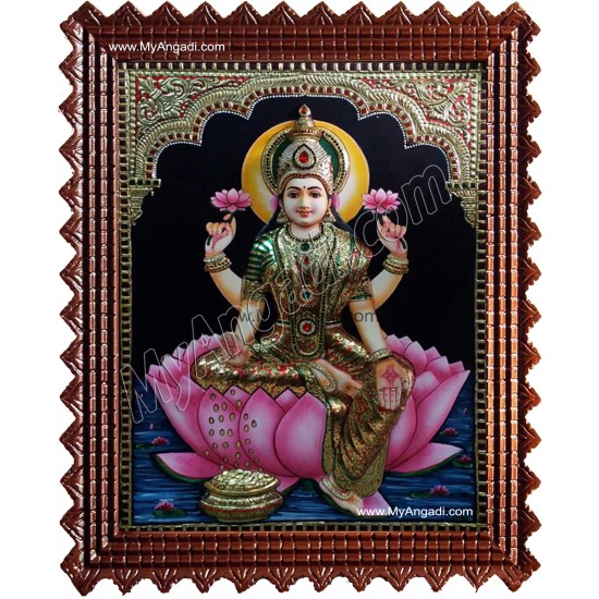 Gaja Lakshmi Super Emboss Tanjore Painting