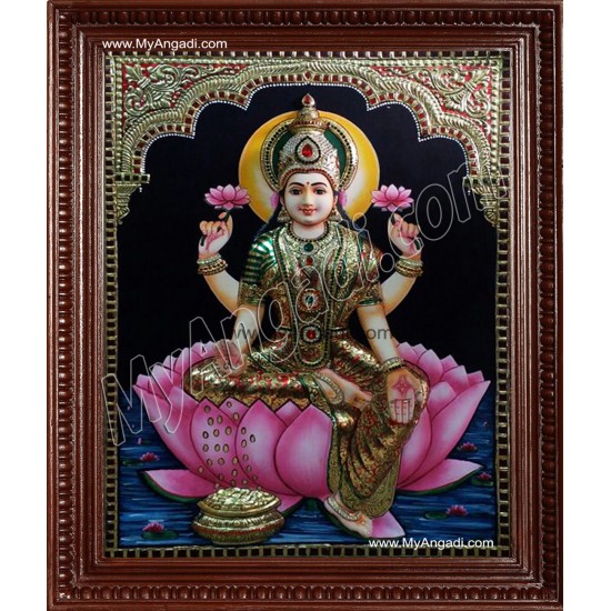 Gaja Lakshmi Super Emboss Tanjore Painting