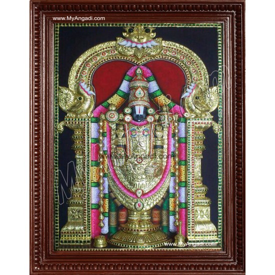 Thirupathi Balaji Super Emboss Tanjore Painting