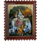 Krishna with Flute and Cow Tanjore Painting