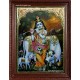 Krishna with Flute and Cow Tanjore Painting