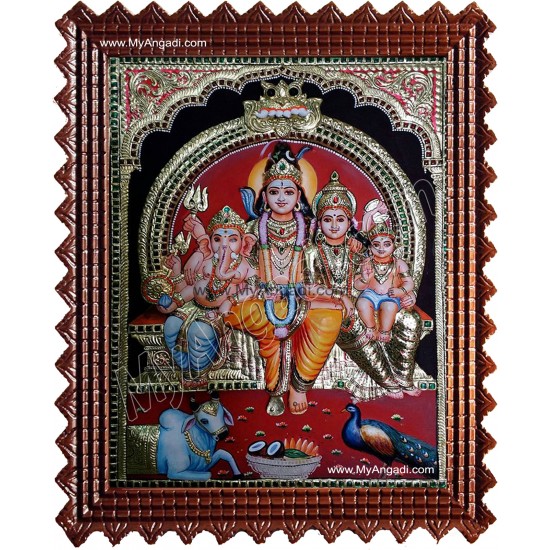 Shiva Durbar Super Emboss Tanjore Painting