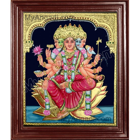 Gayathri Devi Tanjore Painting Gayathri Devi Tanjore Painting