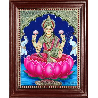 Lakshmi in Lotus Tanjore Paintings