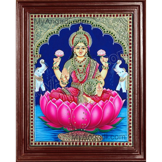 Lakshmi in Lotus Tanjore Paintings