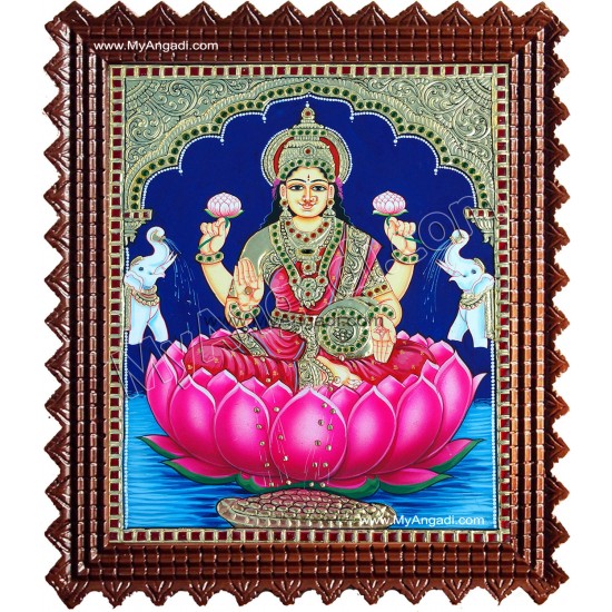 Lakshmi in Lotus Tanjore Paintings