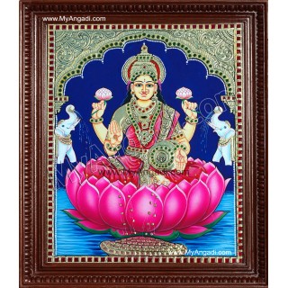 Lakshmi in Lotus Tanjore Paintings
