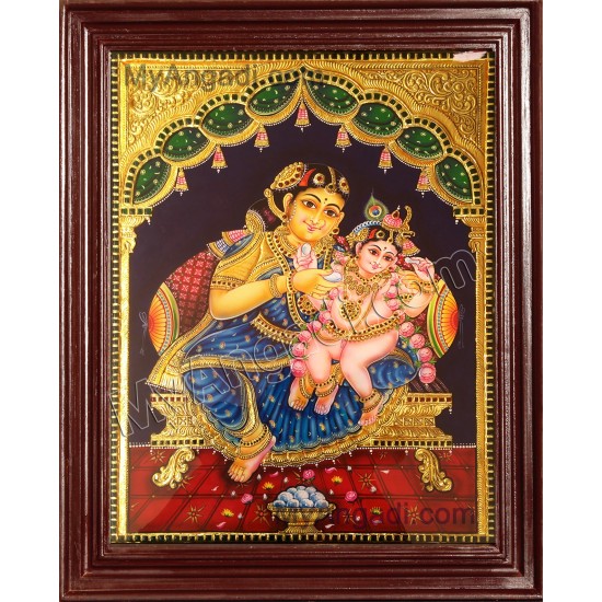 Krishna and Mother Yasoda Tanjore Paintings Krishna and Mother Yasoda Tanjore Paintings