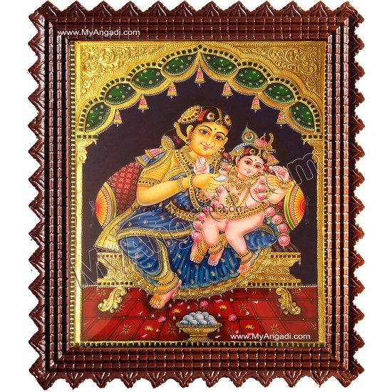 Krishna and Mother Yasoda Tanjore Paintings