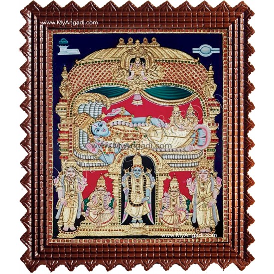 Ranganathar Tanjore Paintings - Antique Style Ranganathar Tanjore Paintings - Antique Style