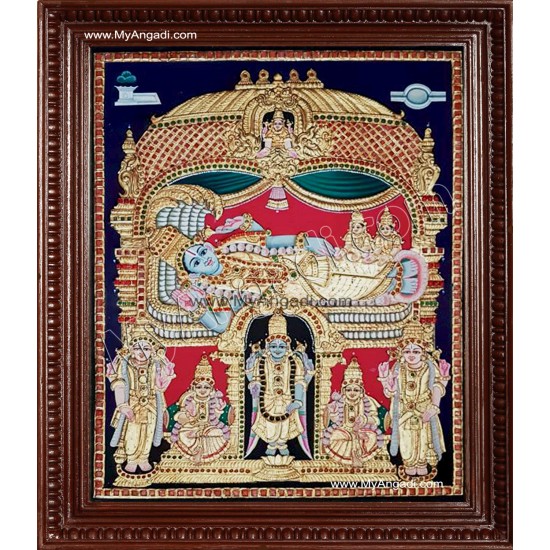 Ranganathar Tanjore Paintings - Antique Style Ranganathar Tanjore Paintings - Antique Style