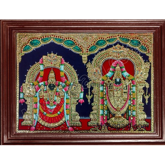 Balaji and Padmavathi Amman Tanjore Paintings