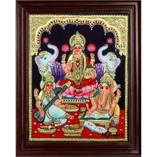 Lakshmi Saraswati Ganesha Tanjore Painting.jpg