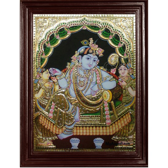 Butter Krishna Tanjore Painting Butter Krishna Tanjore Painting