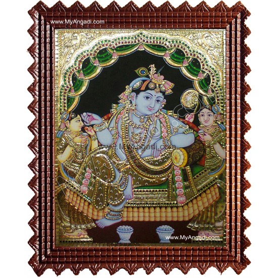 Butter Krishna Tanjore Painting Butter Krishna Tanjore Painting
