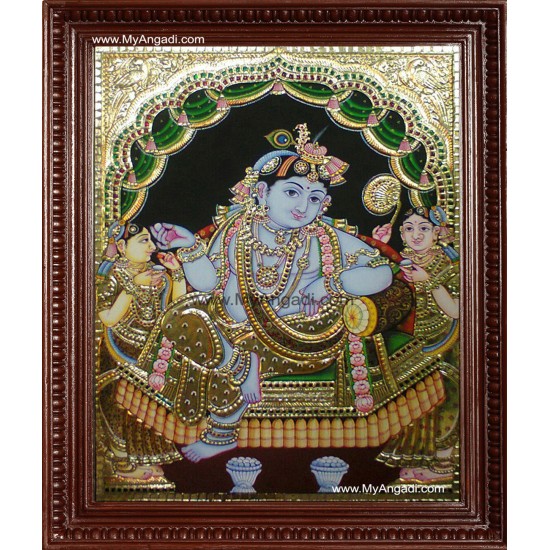 Butter Krishna Tanjore Painting Butter Krishna Tanjore Painting