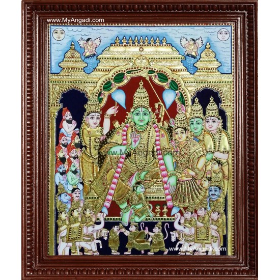 Ramar Pattabhishekam Tanjore Painting