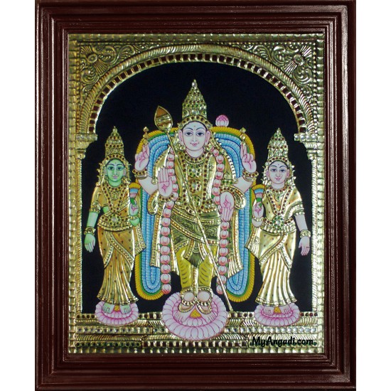 Valli Deivanai Murugan Tanjore Painting