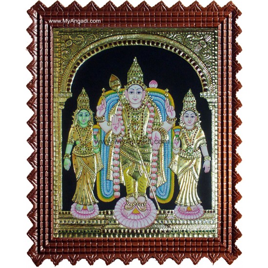 Valli Deivanai Murugan Tanjore Painting