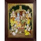 Ram Darbar - Ram with Sita, Hanuman, Lakshmanan Bharathan and Shatrughna Tanjore Painting