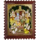 Ram Darbar - Ram with Sita, Hanuman, Lakshmanan Bharathan and Shatrughna Tanjore Painting