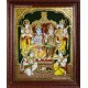 Ram Darbar - Ram with Sita, Hanuman, Lakshmanan Bharathan and Shatrughna Tanjore Painting