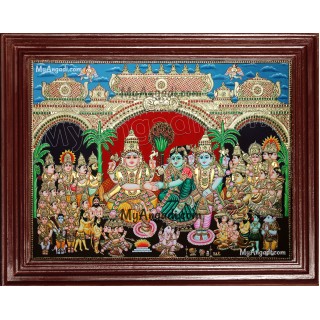 Girija Kalyanam - Shiva Parvati Kalyanam Wedding - Tanjore Painting