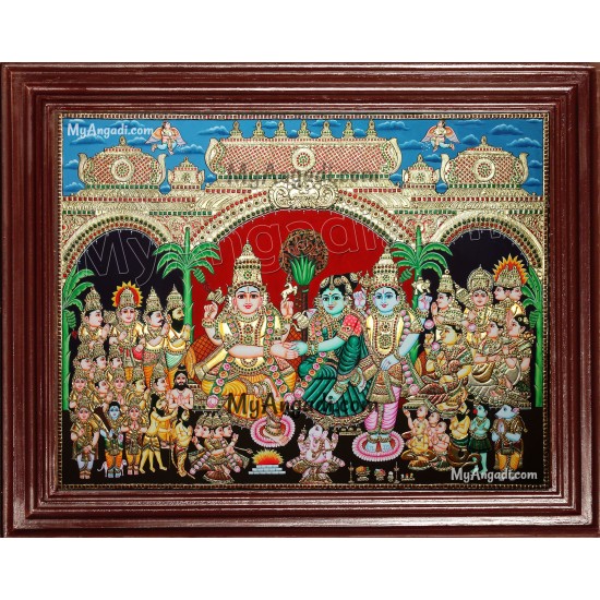 Girija Kalyanam - Shiva Parvati Kalyanam Wedding - Tanjore Painting