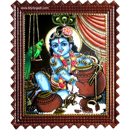 Baby Butter Krishna Tanjore Paintings