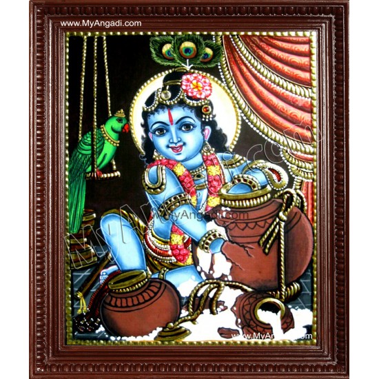 Baby Butter Krishna Tanjore Paintings