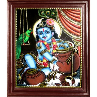 Baby Butter Krishna Tanjore Paintings