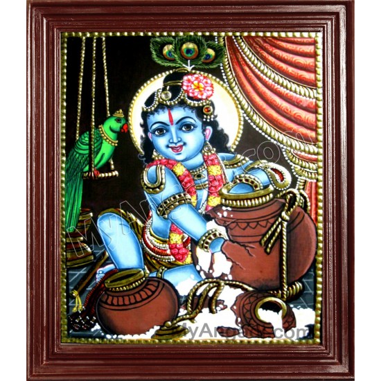 Baby Butter Krishna Tanjore Paintings Baby Butter Krishna Tanjore Paintings