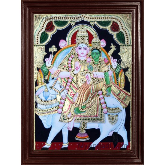 Pradosham Sivan and Parvathi Tanjore Paintings