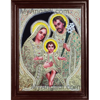 Jesus, Mary and Joseph Tanjore Paintings