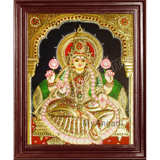 Lakshmi Double Emboss Tanjore Painting Lakshmi Double Emboss Tanjore Painting
