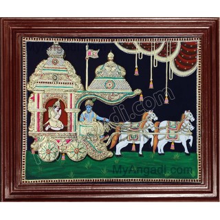 Krishna and Arjuna Geetha Upadesam Tanjore Paintings