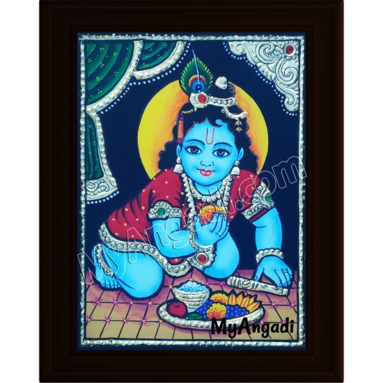 Krishna Small Tanjore Painting Krishna Small Tanjore Painting