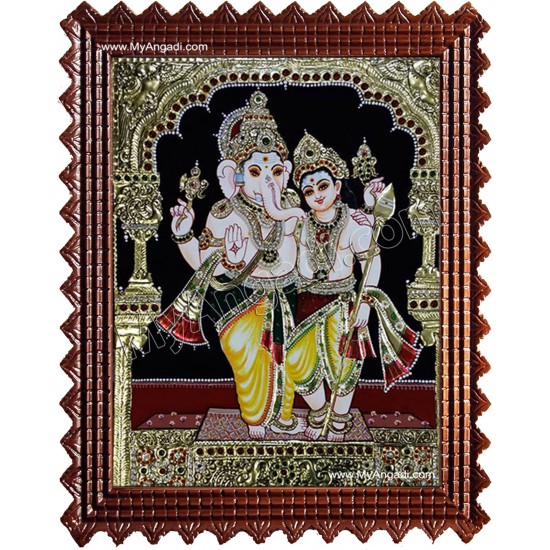 Ganesha and Murugan Tanjore Paintings