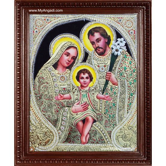 Jesus, Mary and Joseph Tanjore Paintings