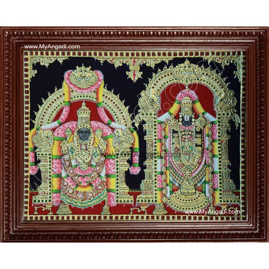 Balaji and Padmavathi Amman Tanjore Paintings