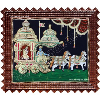Krishna and Arjuna Geetha Upadesam Tanjore Paintings